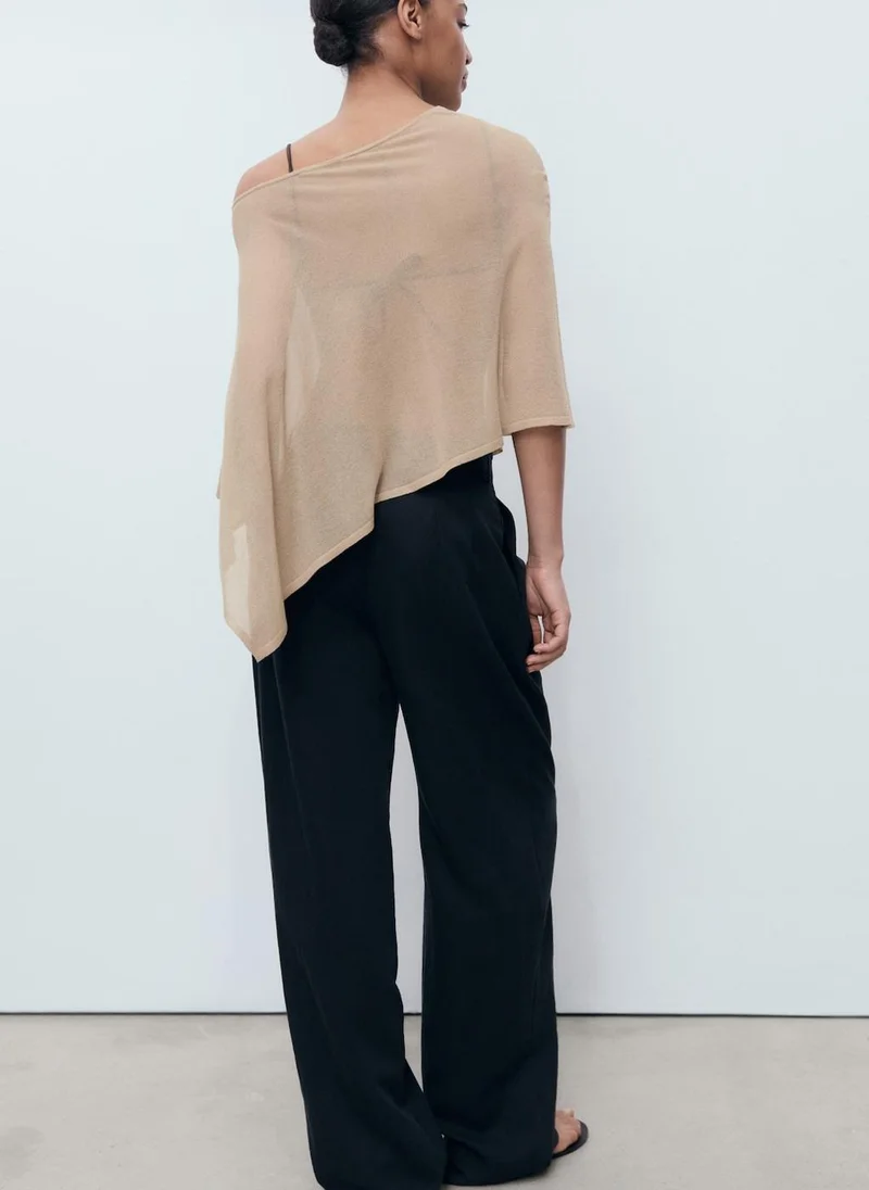 MANGO Asymmetrical Knitted Cape