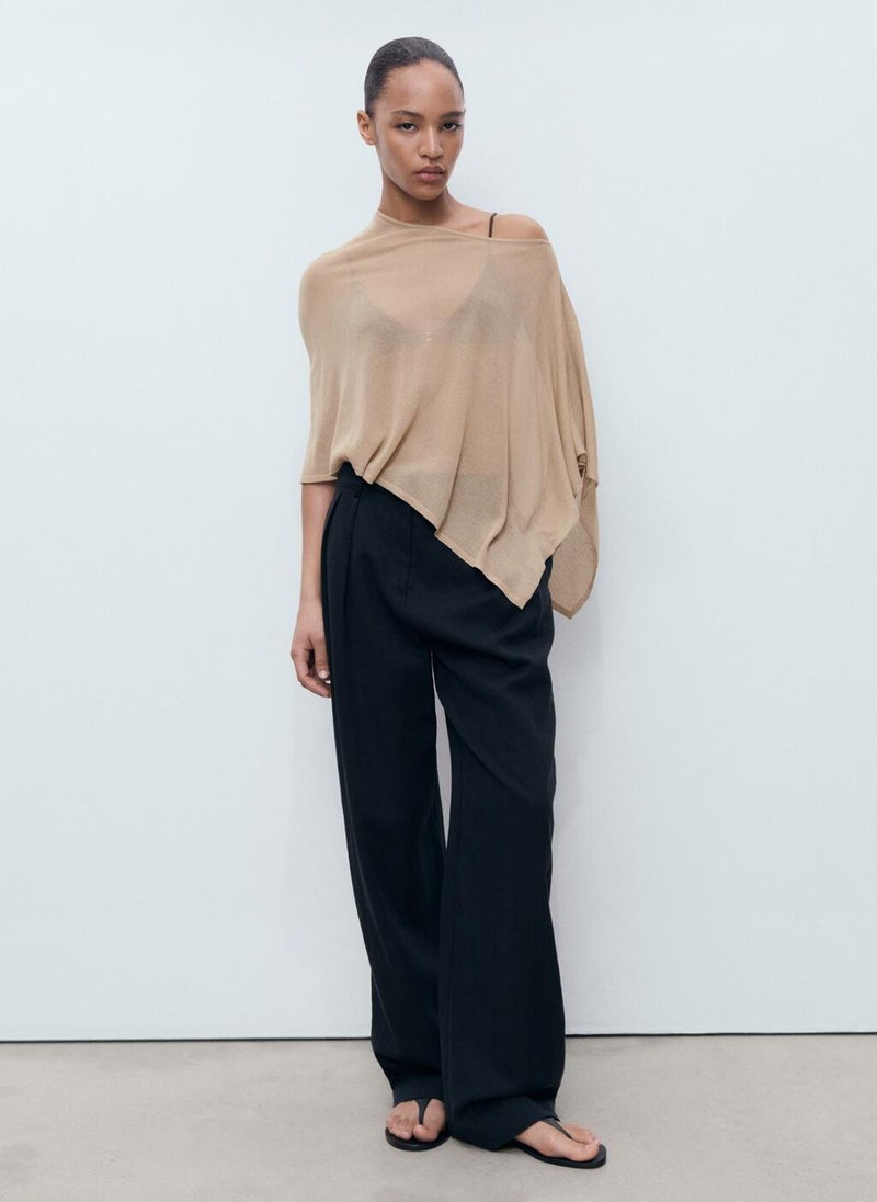 MANGO Asymmetrical Knitted Cape  - Image 5