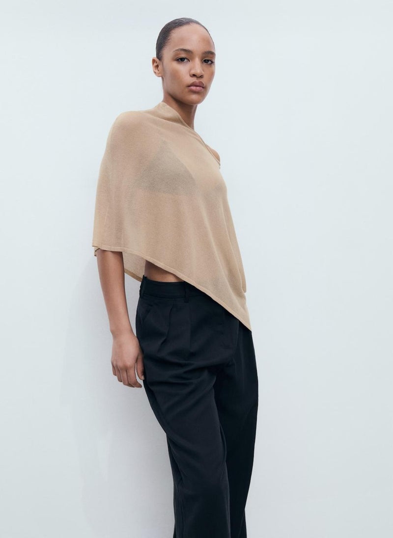 MANGO Asymmetrical Knitted Cape  - Image 3