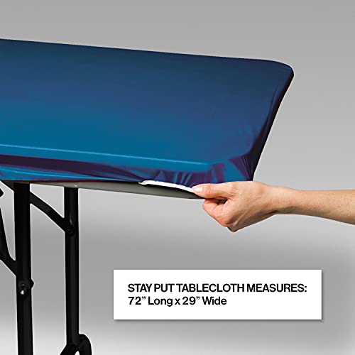 Creative Converting Plastic Stay Put Banquet Table Cover, 29 by 72", Royal Blue (37442) - Image 2