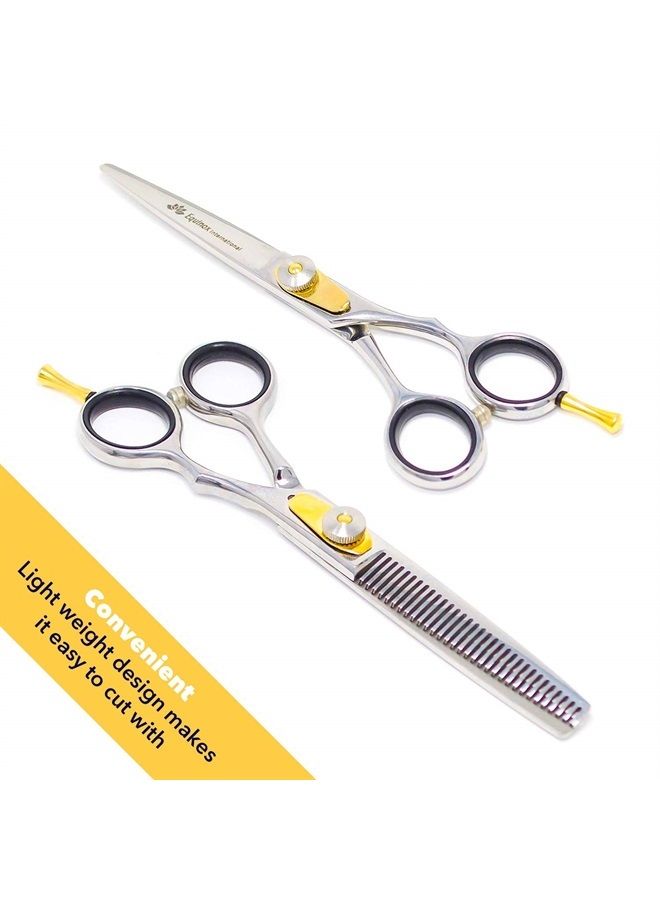 Equinox International Equinox Professional Razor Edge Series - Hair Cutting and Thinning/Texturizing Scissors/Shears Set - 6.5 Inches - Stainless Steel - Image 3