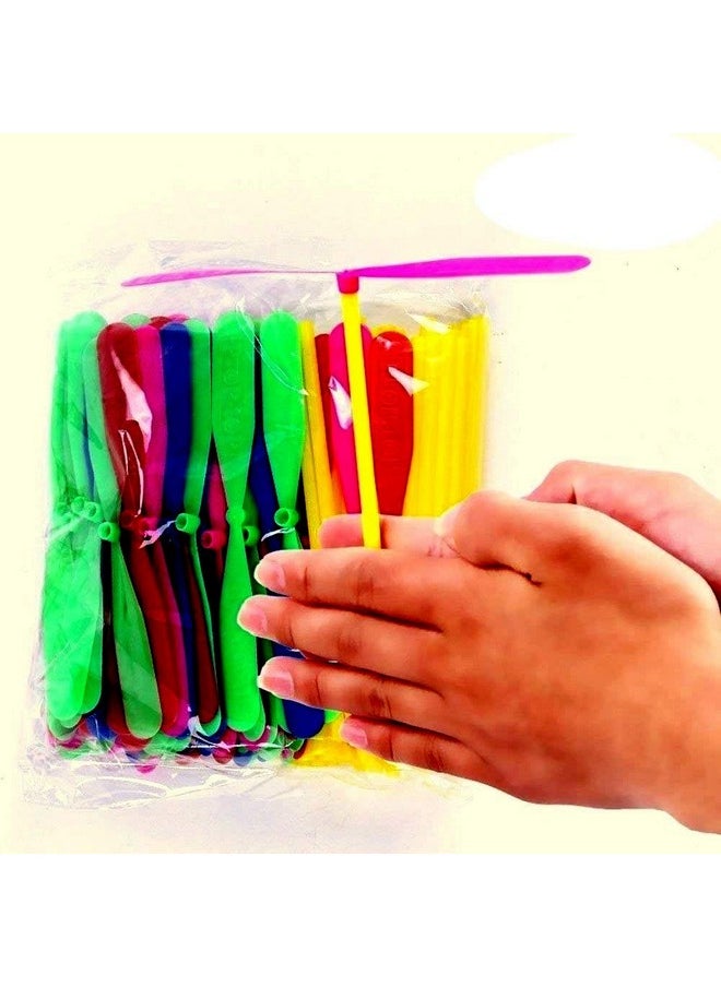 Plastic Bamboo Dragonfly Propeller For Kids (Multicolor) -6 Pcs/Set  - Image 1
