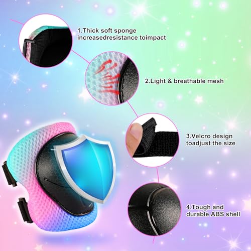 Banzk Kids Bike Helmet for 3-5-8-14+ Age Girls and Boys, Kids Helmet with Knee Pads Elbow Pads Wrist Guards,Ventilation Multi-Sport Scooter Rollerblading Skateboarding Cycling - Image 4