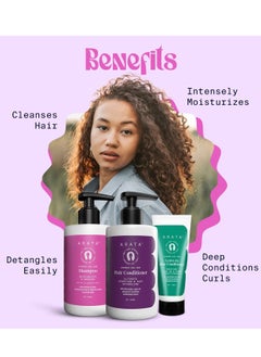 ARATA Arata Advanced Curl Care Curly Hair Combo With Shampoo 300 ML Rinse Out Conditioner 300 ML Leave In Conditioner 100 ML  - Image 2
