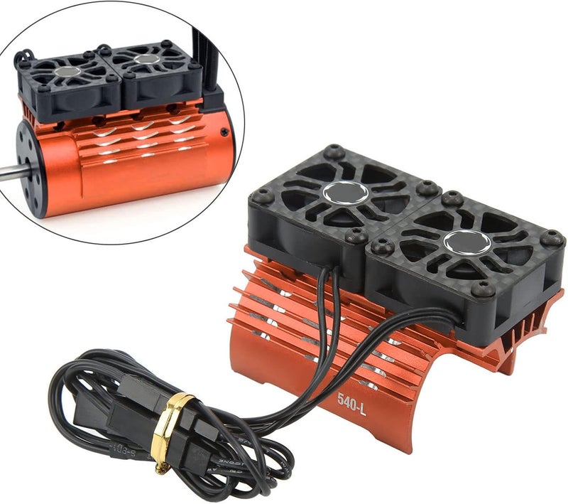 klarako RC Motor Fan Cooling Heatsink, 28000RPM RC Car Accessories 36mm for Replacement (Orange) - Image 2