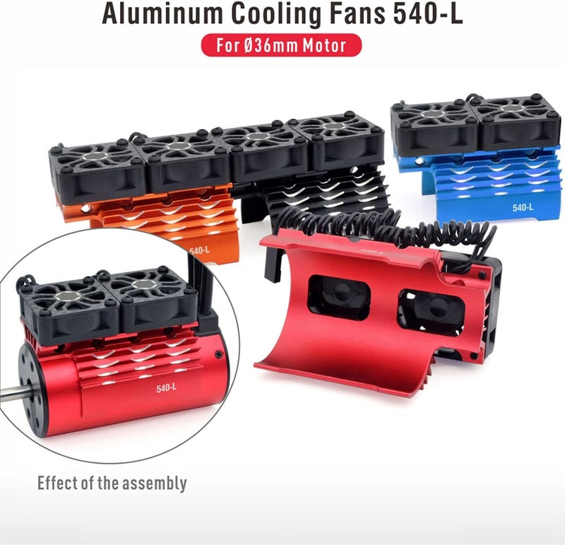 klarako RC Motor Fan Cooling Heatsink, 28000RPM RC Car Accessories 36mm for Replacement (Orange) - Image 4