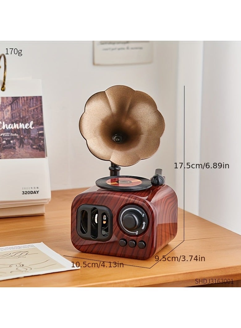 Vintage Music Box with Retro Phonograph Design - Wind-Up Mechanical Operation, No Electricity Needed, Plays Für Elise Melody, Durable Plastic Construction, Romantic Home Decor for Living Room, Bedro  - Image 4