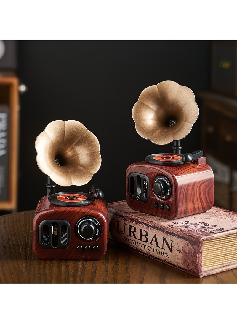 Vintage Music Box with Retro Phonograph Design - Wind-Up Mechanical Operation, No Electricity Needed, Plays Für Elise Melody, Durable Plastic Construction, Romantic Home Decor for Living Room, Bedro  - Image 5
