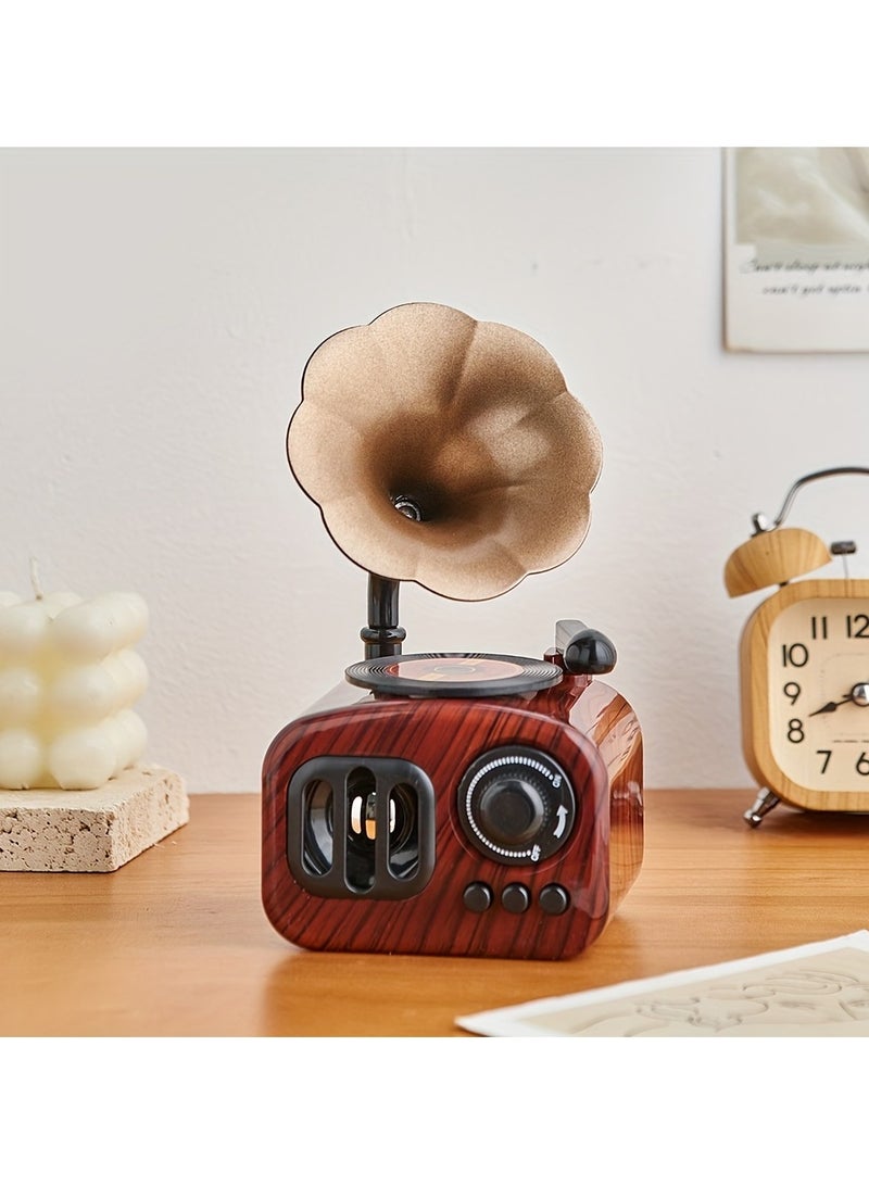 Vintage Music Box with Retro Phonograph Design - Wind-Up Mechanical Operation, No Electricity Needed, Plays Für Elise Melody, Durable Plastic Construction, Romantic Home Decor for Living Room, Bedro  - Image 1