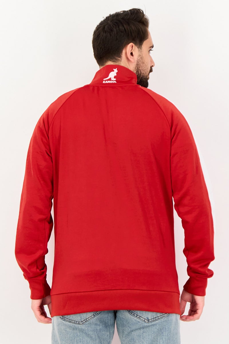 KANGOL Men Brand Logo Jacket Shirt, Red - Image 3