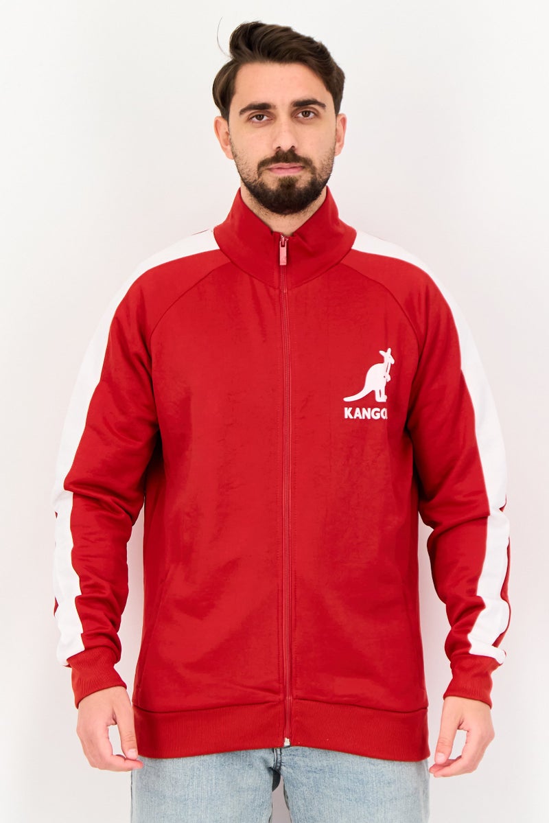 KANGOL Men Brand Logo Jacket Shirt, Red - Image 1