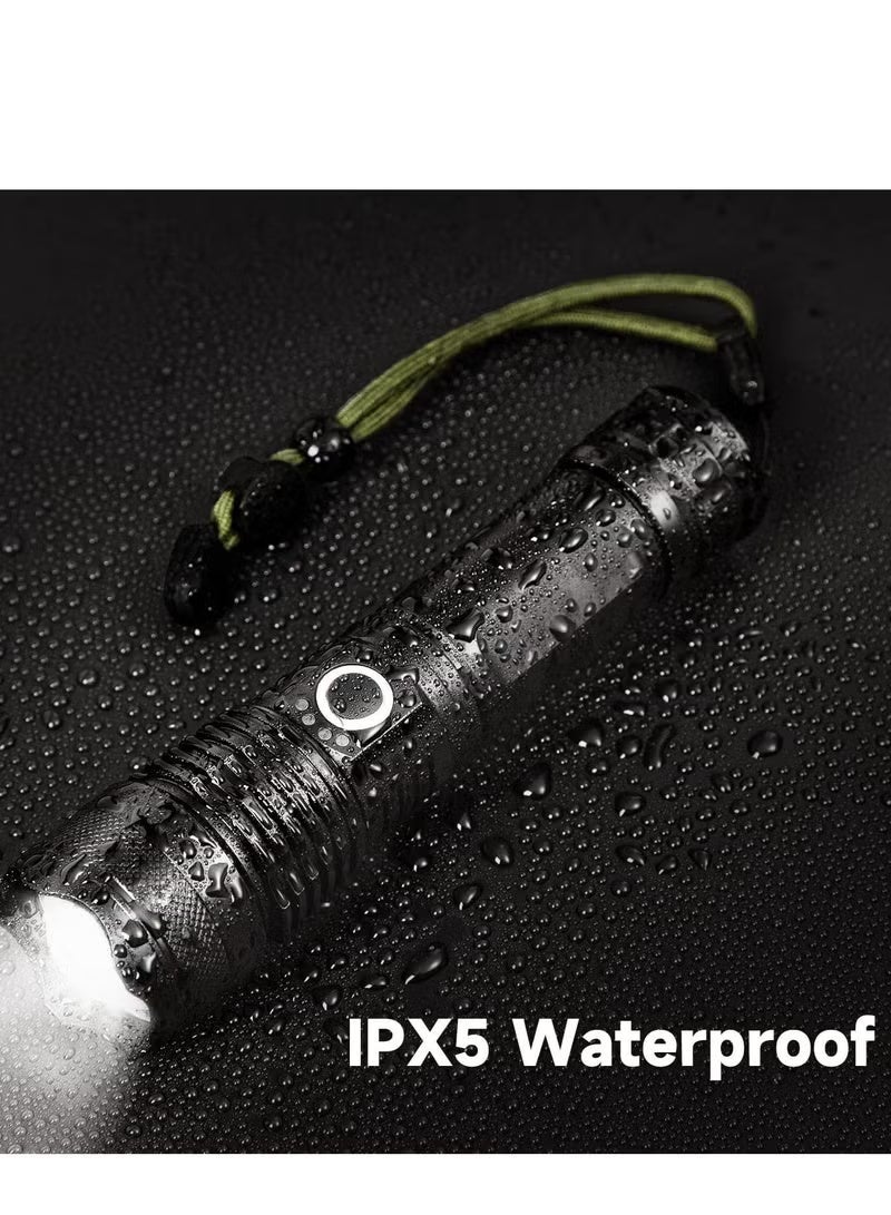 Rechargeable LED Flashlights, Super Bright Zoomable Flashlight with 5 Modes, Adjustable High Lumens IP53 Waterproof Torch Light, Handheld Light with 26650 Battery Camping Outdoor Emergency - Image 3