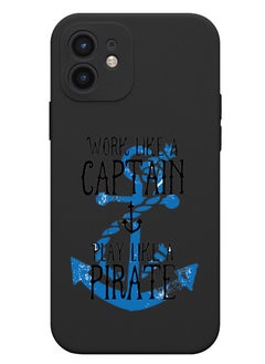 Protective Slim Fit Case Liquid Silicone Cover with Full Body Protection Anti-Scratch Shockproof Case For iPhone 12 Black  - Work like a Captain white copy