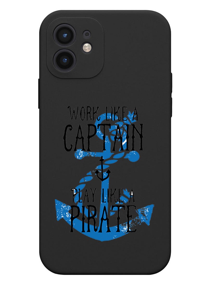 Theodor - Protective Slim Fit Case Liquid Silicone Cover with Full Body Protection Anti-Scratch Shockproof Case For iPhone 12 Black  - Work like a Captain white copy - Image 1