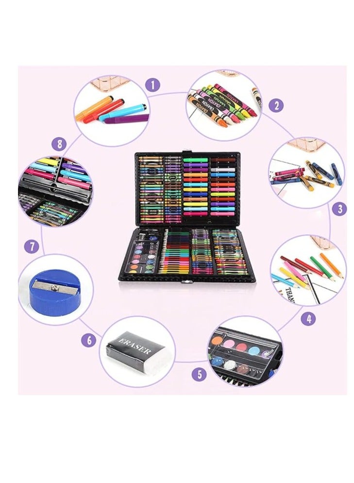 Generic 168 Piece Art Set,Painting & Drawing Supplies Kit With Portable Art Box,Oil Pastels, Crayons, Colored Pencils, Markers, Watercolor Cakes Inspiration & Creativity Coloring Art Set - Image 4