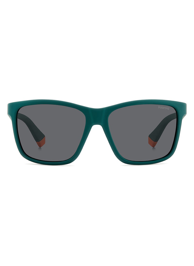 Polaroid Kids Unisex Polarized Rectangular Sunglasses - Pld 8057/S Green Millimeter - Lens Size: 50 Mm  - Image 3