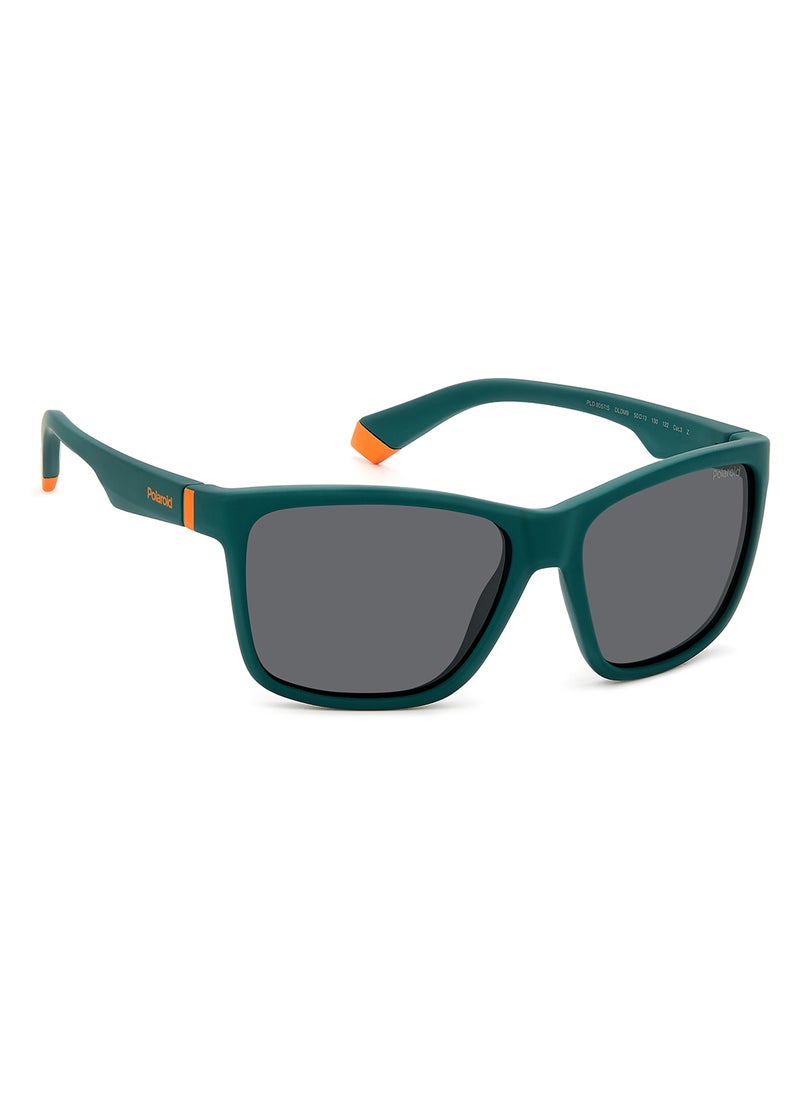 Polaroid Kids Unisex Polarized Rectangular Sunglasses - Pld 8057/S Green Millimeter - Lens Size: 50 Mm  - Image 2