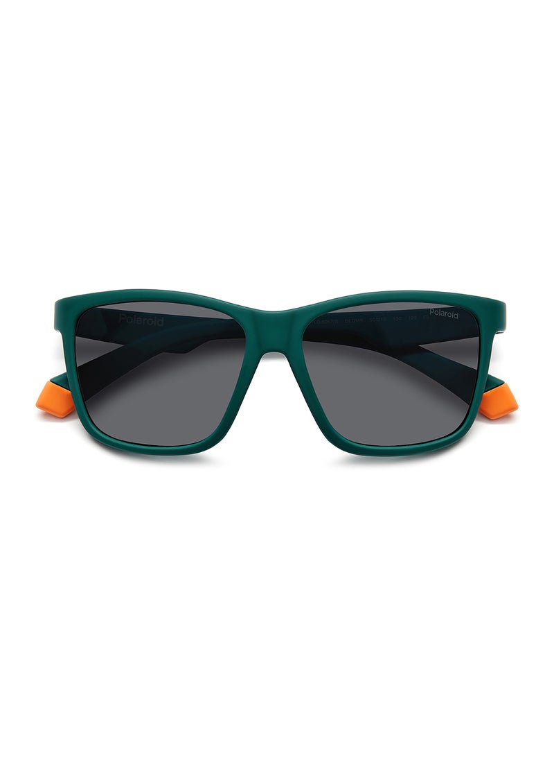 Polaroid Kids Unisex Polarized Rectangular Sunglasses - Pld 8057/S Green Millimeter - Lens Size: 50 Mm  - Image 4