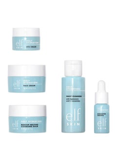 e.l.f. SKIN Holy Hydration! Hydrated Ever After Skincare Mini Kit, Cleanser, Makeup Remover, Moisturiser & Eye Cream For Hydrating Skin, Airplane-Friendly Sizes  - Image 4