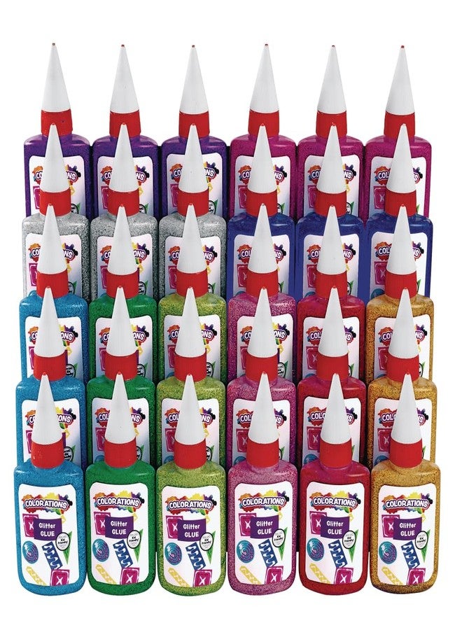 Colorations Non-Toxic Glitter Glue Goo, Classroom Pack of 30 bottles, 1.69 oz. ea, 10 Colors, Arts & Crafts, Kids, Slime, Easy Squeeze Bottles, School, Party Favors, Give Always, Slime - Image 1