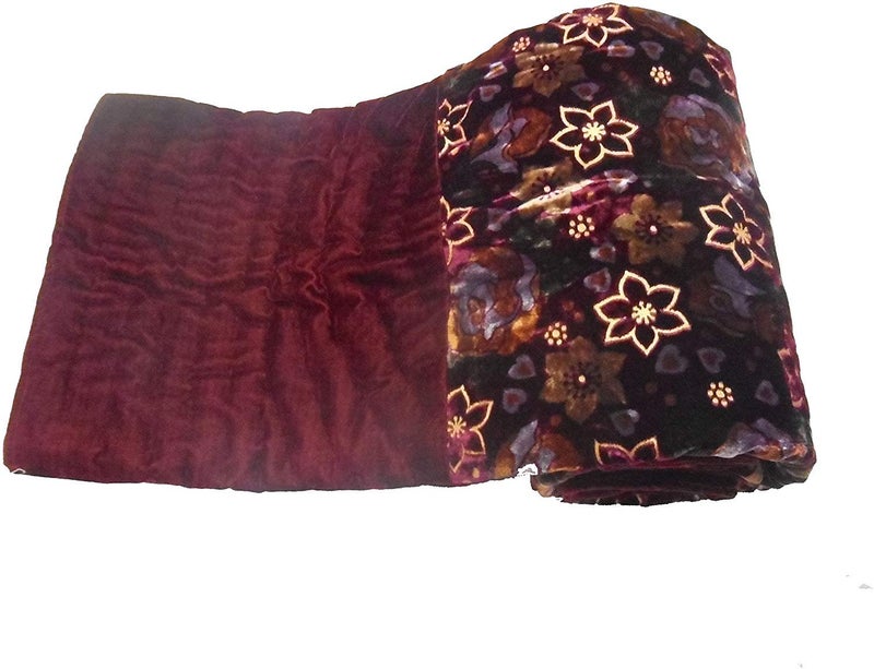 Namaste India Namaste India Traditional Jaipuri Velvet razai Golden Printed Beautiful Double Bed Jaipuri RajaiQuilt Size 90 inch x 108 inch  - Image 1