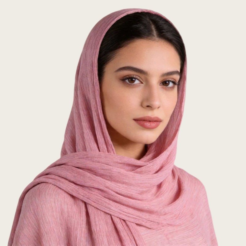 وشاح فيسكوز ناعم بملمس مجعد وطباعة تي داي، شال طويل - Image 1