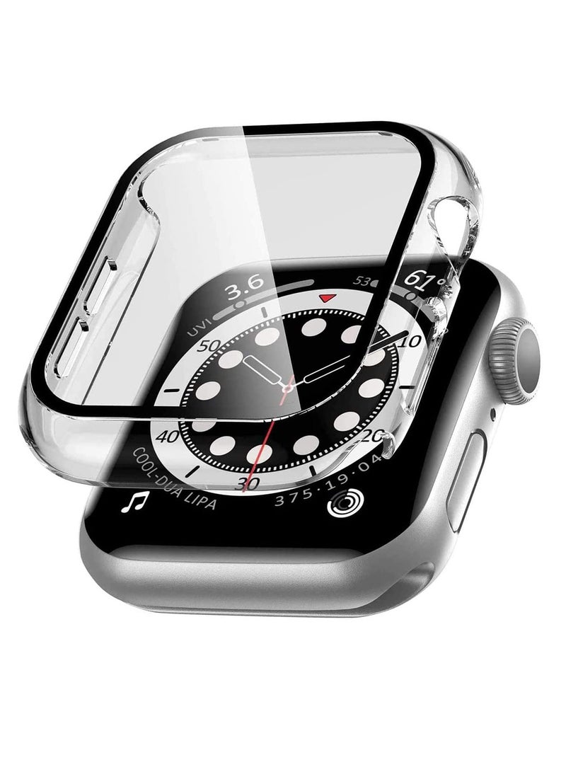 TYCOM Case Compatible With Apple Watch Series 6 5 and 4 44mm With Built in Tempered Glass Screen Protector All Around Hard Pc Case Overall Protective Cover Clear 40mm - Image 1