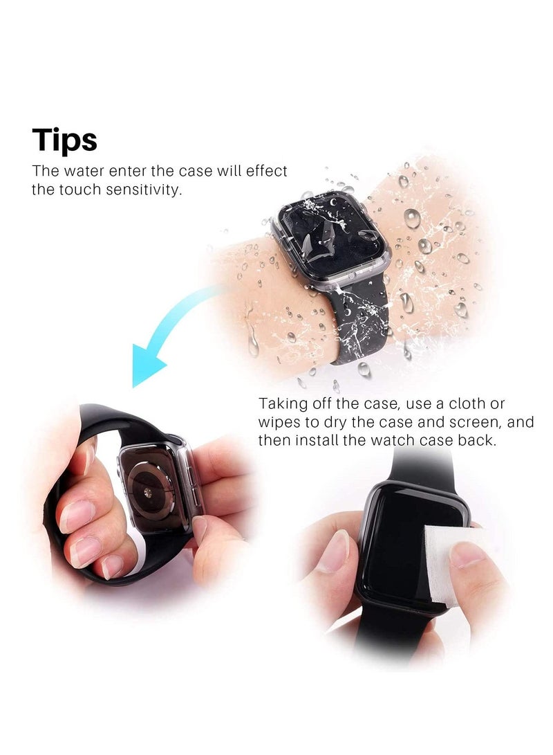 TYCOM Case Compatible With Apple Watch Series 6 5 and 4 44mm With Built in Tempered Glass Screen Protector All Around Hard Pc Case Overall Protective Cover Clear 40mm - Image 3