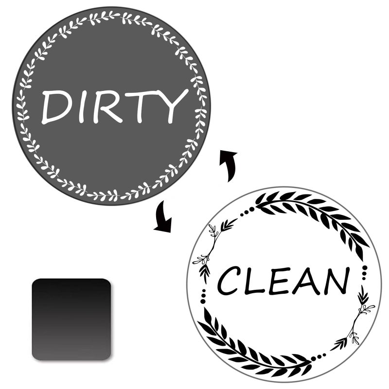 DBlosp Clean and Dirty Magnetï¼ŒDishwasher Magnet Clean Dirty Sign Indicatorï¼ŒReversible Dish Washer Sign, Double Sided Strong Kitchen Flip Indicatorï¼ŒApartment Must Haves Kitchen Necessities - Image 1