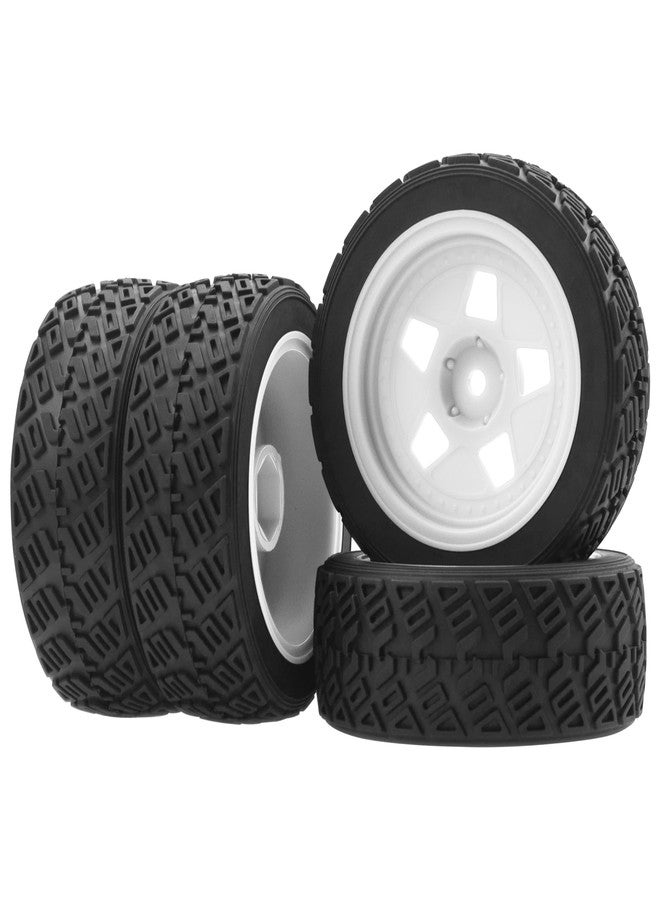 Vgoohobby OD 2.8" RC 1/10 On Road Tires & Plastics Wheel Rims 12mm Hex Compatible with Tamiya TT01 HSP 94123 Traxxas 4Tec 2.0 1/10 RC On Road Racing & Touring Car (White) - Image 4