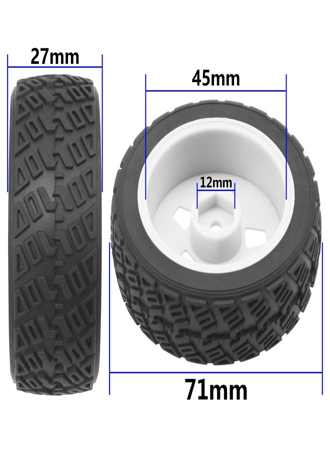 Vgoohobby OD 2.8" RC 1/10 On Road Tires & Plastics Wheel Rims 12mm Hex Compatible with Tamiya TT01 HSP 94123 Traxxas 4Tec 2.0 1/10 RC On Road Racing & Touring Car (White) - Image 5