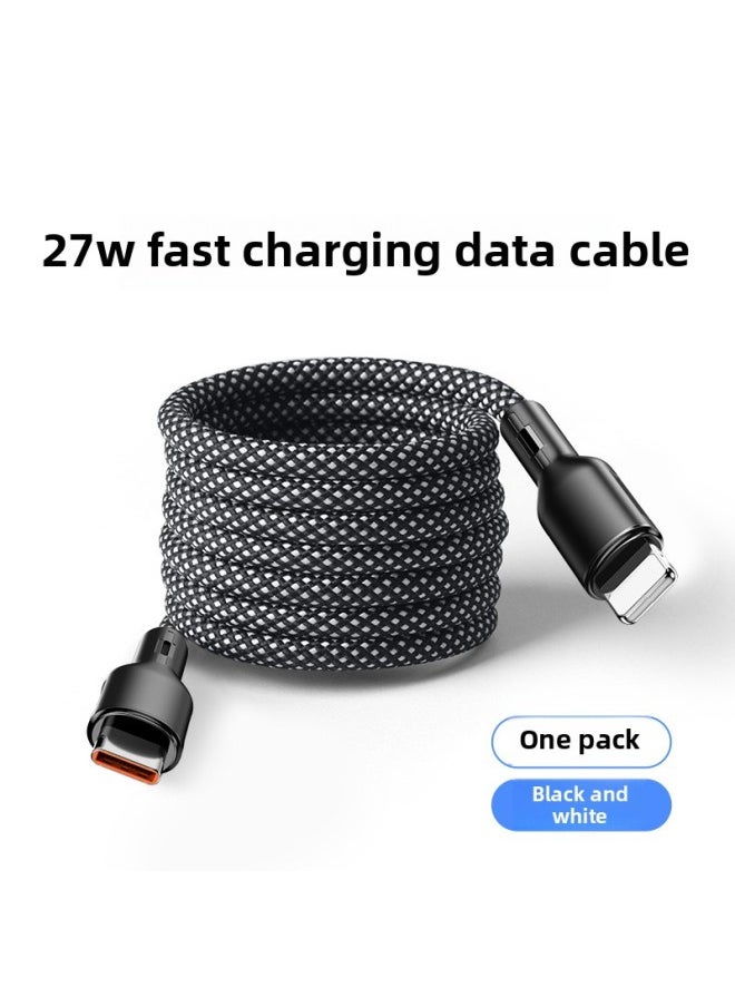 Generic - Magnetic Suction Storage Portable Magic Rope Mobile Phone Data Cable Suitable For Type-c For Iphone15PD Lengthened 2 M Charging Cable-Color:1 Meter]-Model:PD27W C- -For AppleMagnetic Black - Image 1