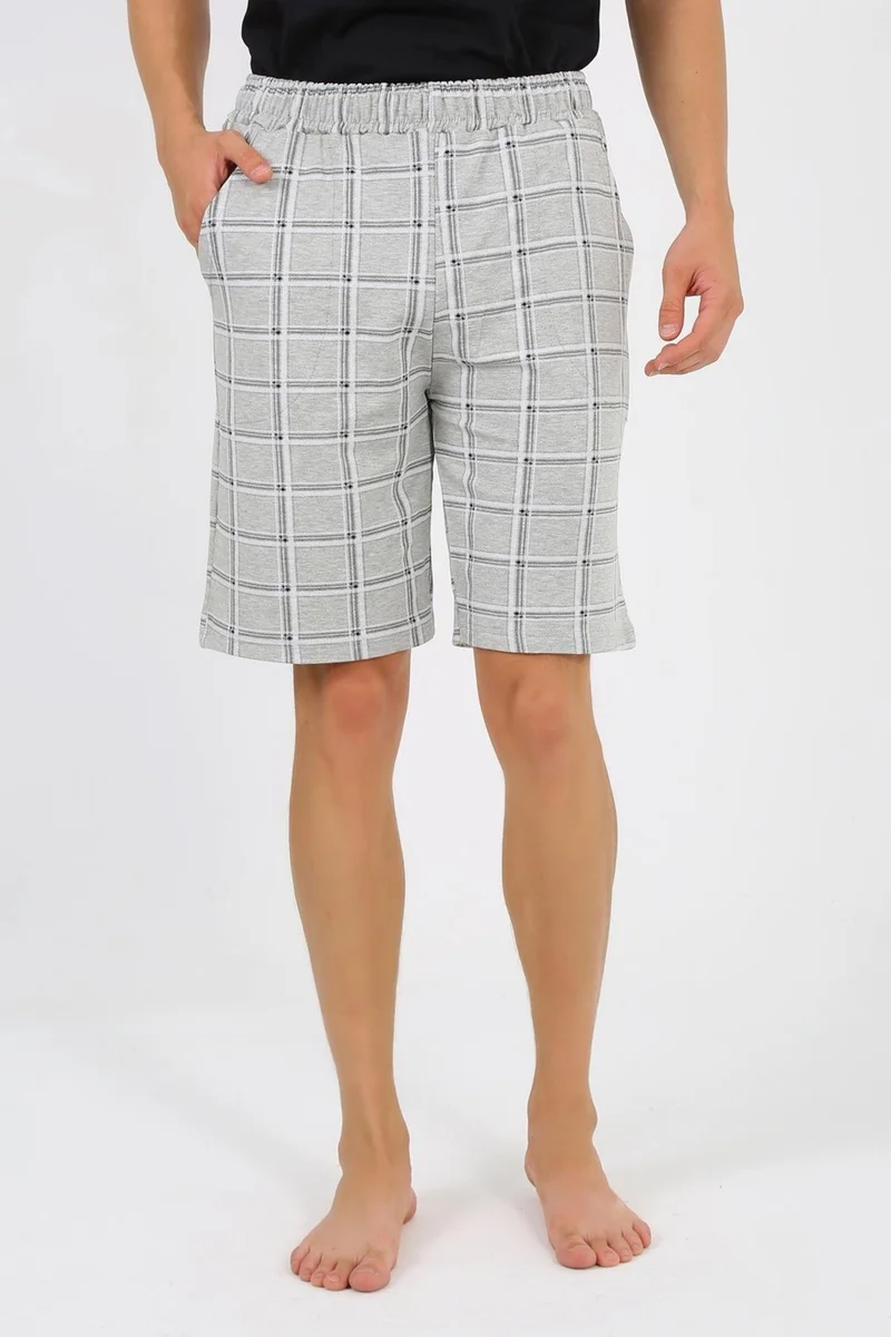 Akbeniz Men's 2 Yarn Combed Single Bottom Shorts Gray 27550