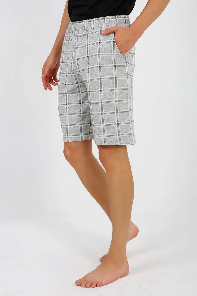Akbeniz Men's 2 Yarn Combed Single Bottom Shorts Gray 27550