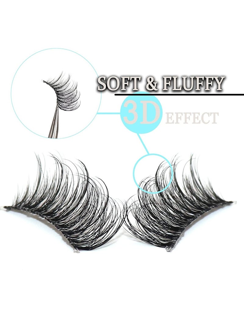Captaintech False Eyelashes Half Fake Lashes Natural Lashes with Clear Band Handmade Soft 15mm Strip Fake Eyelashes 10 Pairs - Image 3