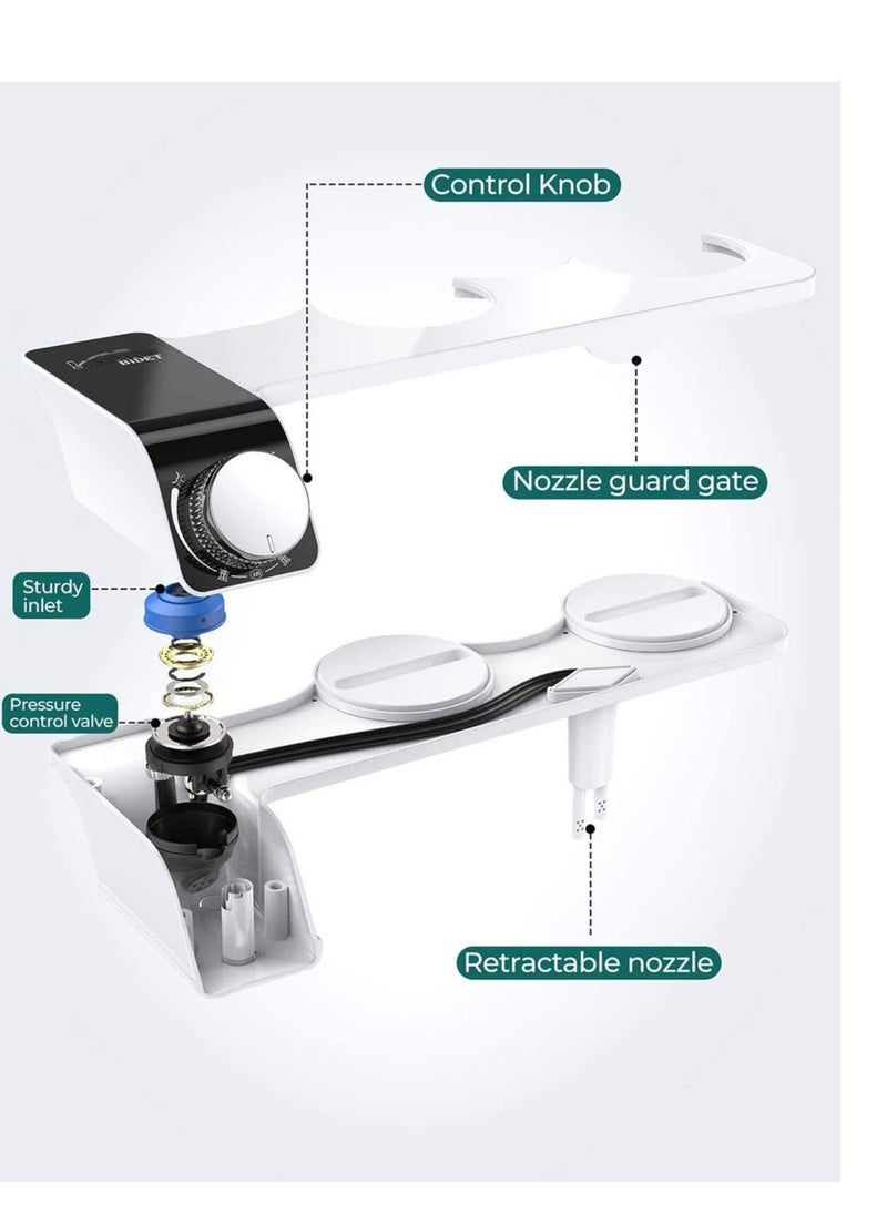 XiuWoo Bidet Attachment for Toilet Self Cleaning Dual Nozzle, Non-Electric Bidet, Warm Fresh Water Bidet Sprayer with Pressure Controls  - Image 4