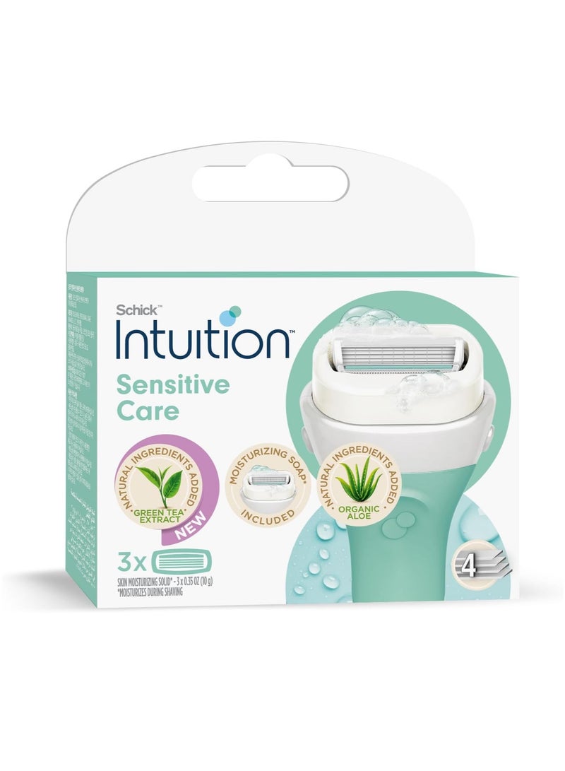 schick 3-Piece Intuition Sensitive Care With Natural Aloe Moisturizing Razor Blade Refills  - Image 1