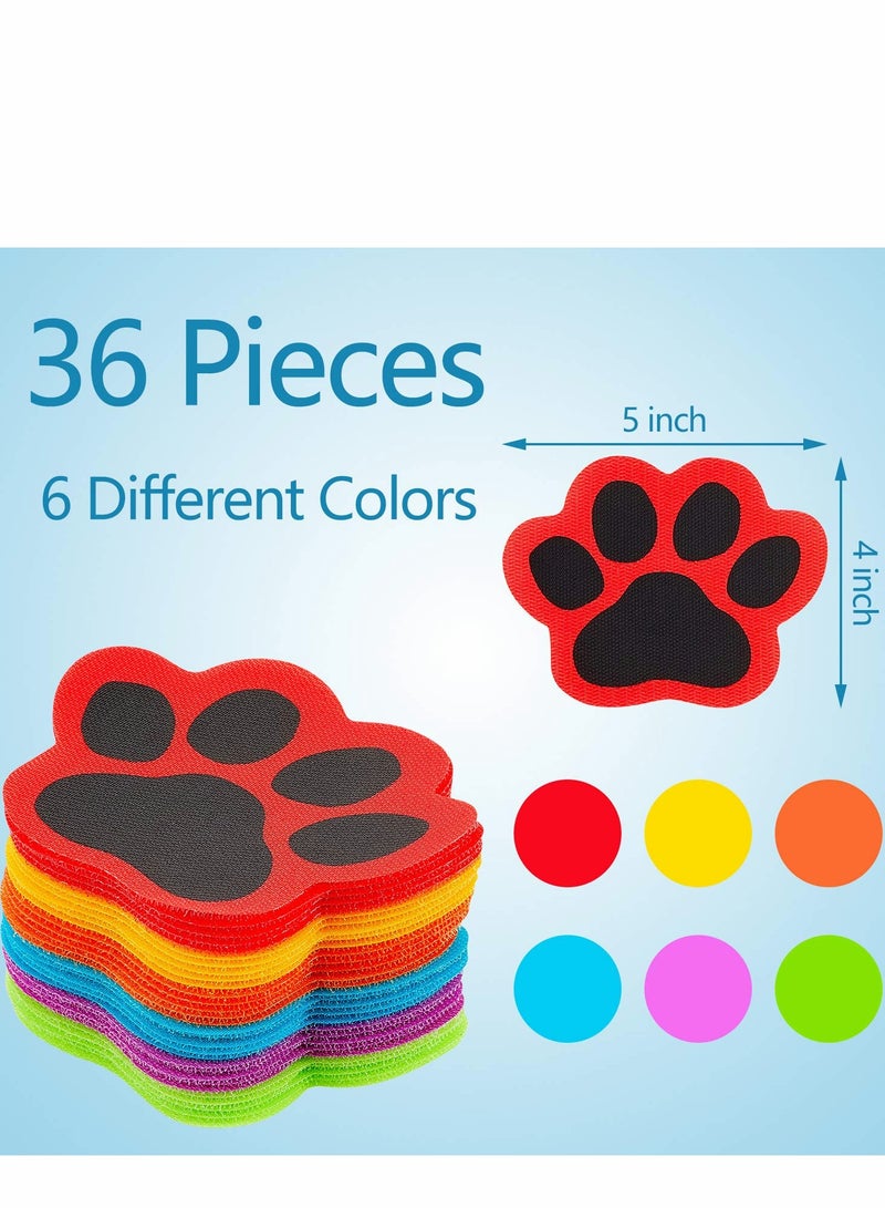 Paw Print Floor Markers for Classroom and Home, 4 Inch Dots for Seating Arrangement, 36 Pieces - Image 2
