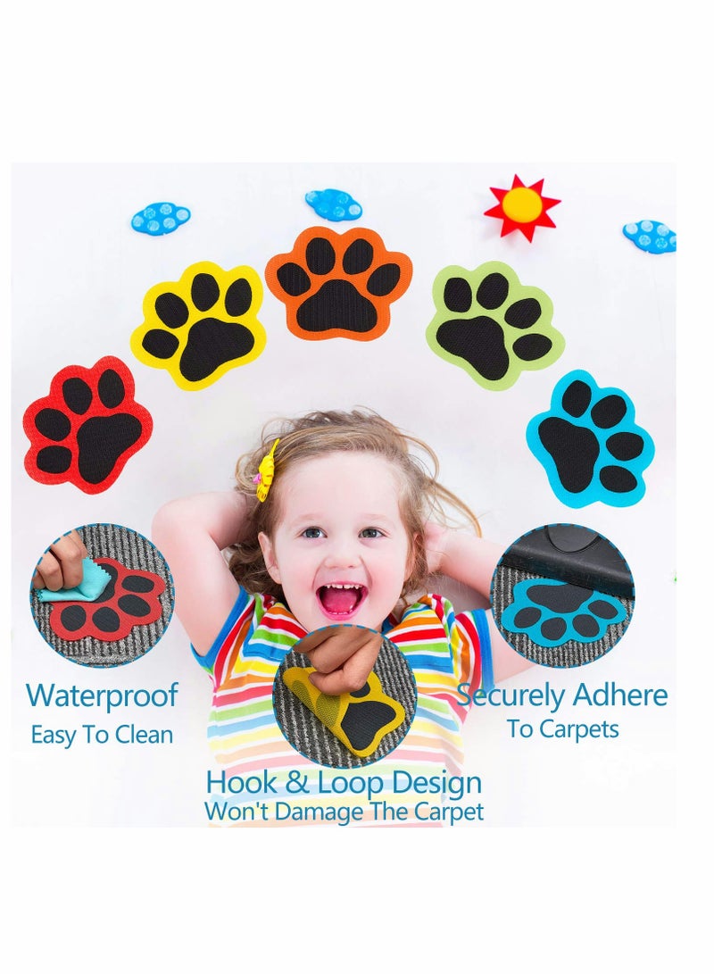Paw Print Floor Markers for Classroom and Home, 4 Inch Dots for Seating Arrangement, 36 Pieces - Image 3