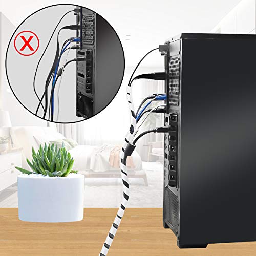 XHF 26Ft XHF 3/8" Clear Spiral Cable Wrap 10mm(Wrapping Range:7.5mm-60mm) Cord for Computer Electrical Wire Organizer Sleeve Hose RoHS - Image 2