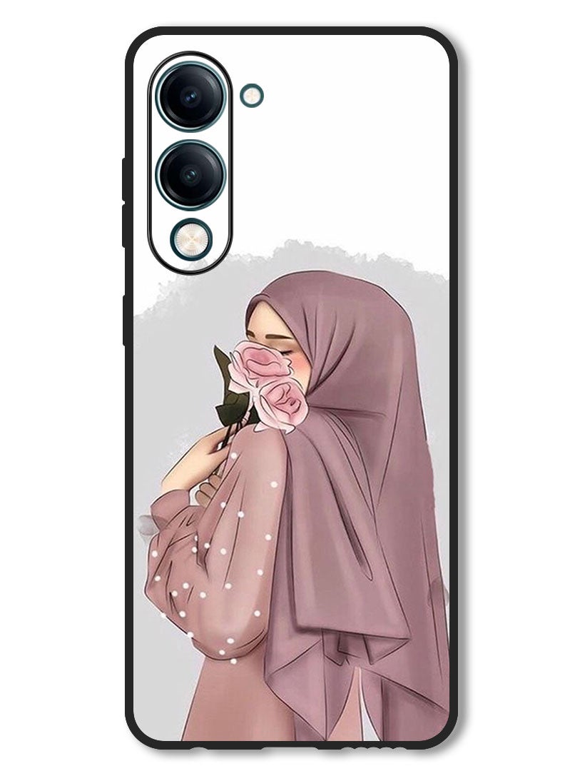 Theodor Case Compatible with Vivo Y29s Protection Shockproof Bumper Cover Holding Roses Girl - Image 1