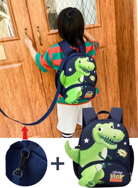 حقيبة مدرسية للأطفال مزودة بحبل مضاد للضياع، حقيبة مدرسية صغيرة للأطفال، حقيبة ظهر مقاومة للضياع ومقاومة للماء (أ)