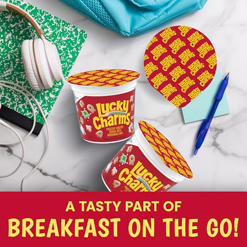 Lucky Charms with Marshmallows Breakfast Cereal Cup, Gluten Free, Single Serve Cereal, 1.7 oz (Pack of 12) - Image 2