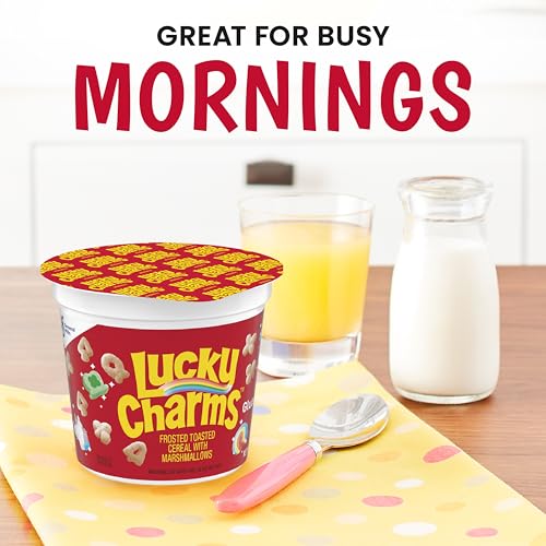Lucky Charms with Marshmallows Breakfast Cereal Cup, Gluten Free, Single Serve Cereal, 1.7 oz (Pack of 12) - Image 3