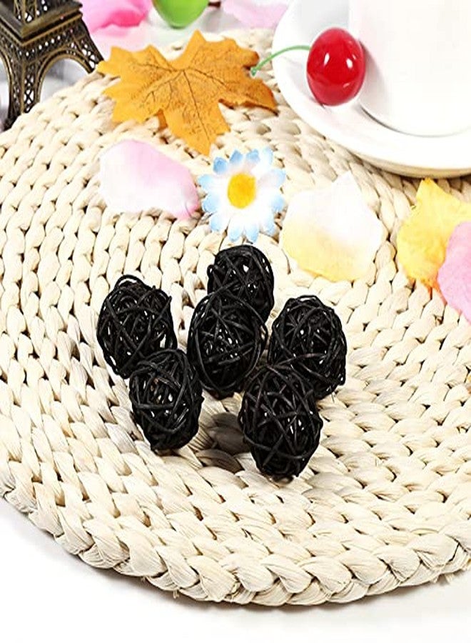 LiebeWH 20Pcs Rattan Wicker Balls Decorative Bowl Fillers Home Decor for Wedding Centerpieces Christmas Ornaments Party Crafts Decorations (Black) - Image 3