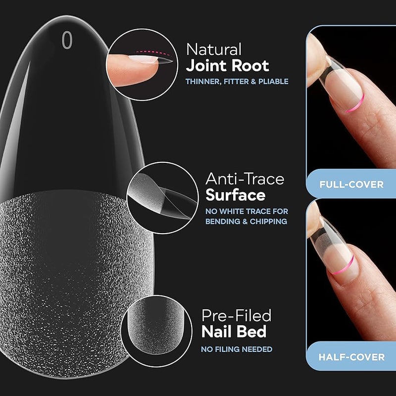 SUNUV Medium Almond Nail Tips 600 PCS Pre-shaped Full Cover Fake Nails Acrylic Press On Nails for Salon and DIY at Home - Image 4