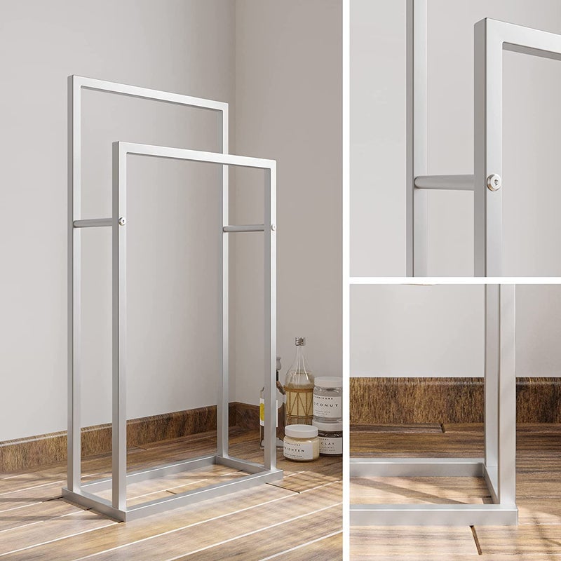 Multipurpose Rosewood Towel Racks for Bathroom Tier Free Standing Bathroom Towel Rack Towel Holder Stand for Blanket Rack Kitchen Corner Poolside Beach Next to Tub or Shower H92  - Image 2