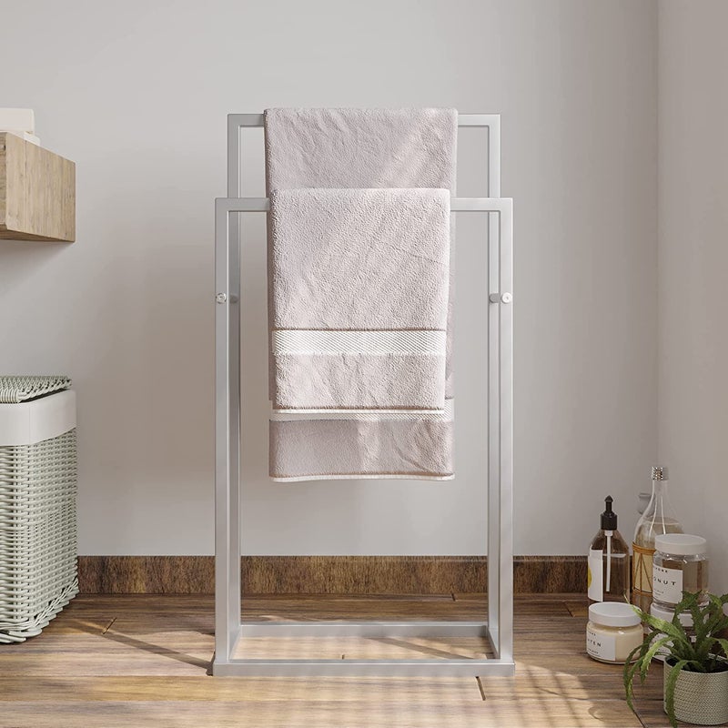Multipurpose Rosewood Towel Racks for Bathroom Tier Free Standing Bathroom Towel Rack Towel Holder Stand for Blanket Rack Kitchen Corner Poolside Beach Next to Tub or Shower H92  - Image 1