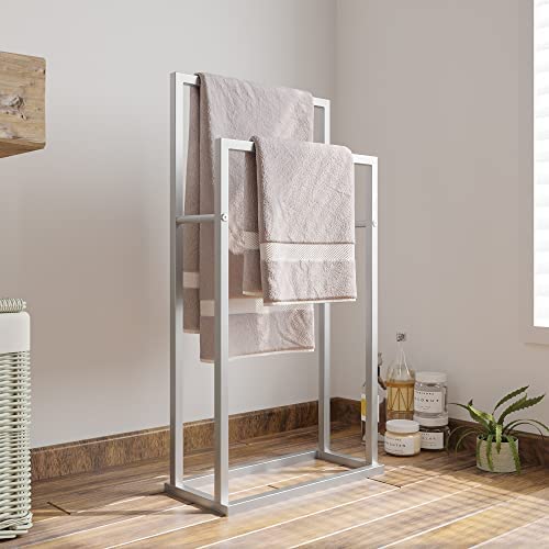 Multipurpose Rosewood Towel Racks for Bathroom Tier Free Standing Bathroom Towel Rack Towel Holder Stand for Blanket Rack Kitchen Corner Poolside Beach Next to Tub or Shower H92  - Image 5