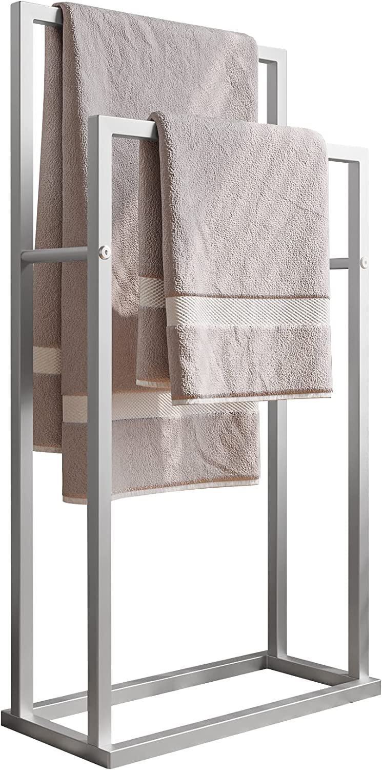 Multipurpose Rosewood Towel Racks for Bathroom Tier Free Standing Bathroom Towel Rack Towel Holder Stand for Blanket Rack Kitchen Corner Poolside Beach Next to Tub or Shower H92  - Image 4